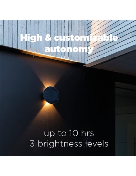 Aplique de pared LED exterior con panel solar frontal BELKA, con luz arriba y abajo, 9W 280Lm, 3000K