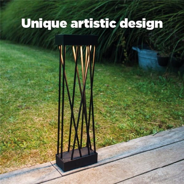 Baliza LED solar con estaca al suelo SPIDO, de diseño elegante negro, 10,5W, 900Lm, 3000K