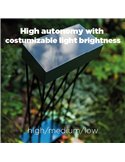 Baliza LED solar con estaca al suelo SPIDO, de diseño elegante negro, 10,5W, 900Lm, 3000K