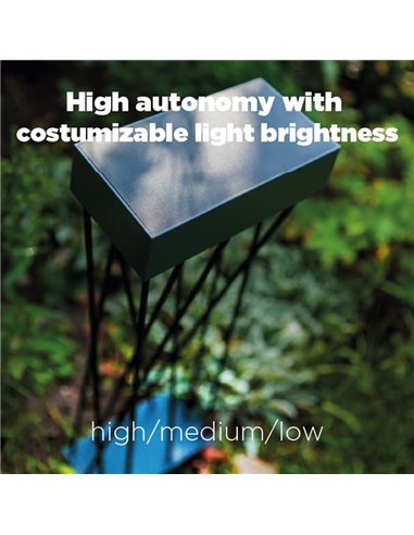 Baliza LED solar con estaca al suelo SPIDO, de diseño elegante negro, 10,5W, 900Lm, 3000K