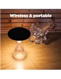 Luz LED portátil de mesa solar MIYI, diseño elegante en cristal con panel solar, 3,8W 300Lm, 3000K