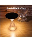Luz LED portátil de mesa solar MIYI, diseño elegante en cristal con panel solar, 3,8W 300Lm, 3000K