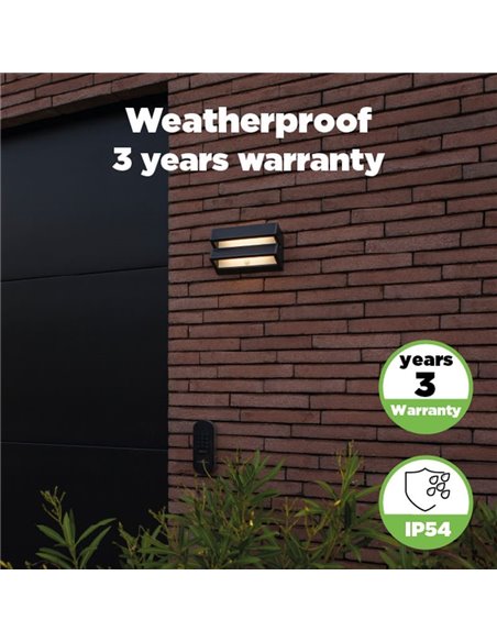 Aplique LED de pared doble con panel solar y sensor PIR, BARLO, 8,2W 950Lm, 4000K, gris oscuro