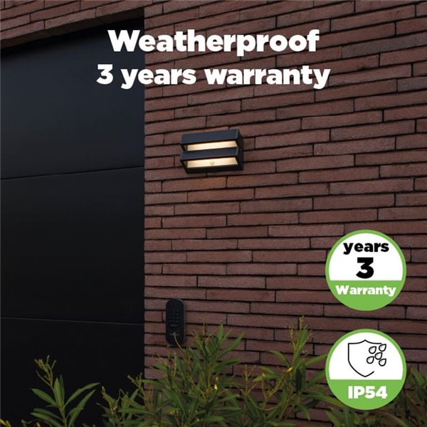 Aplique LED de pared doble con panel solar y sensor PIR, BARLO, 8,2W 950Lm, 4000K, gris oscuro