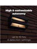 Aplique LED de pared doble con panel solar y sensor PIR, BARLO, 8,2W 950Lm, 4000K, gris oscuro