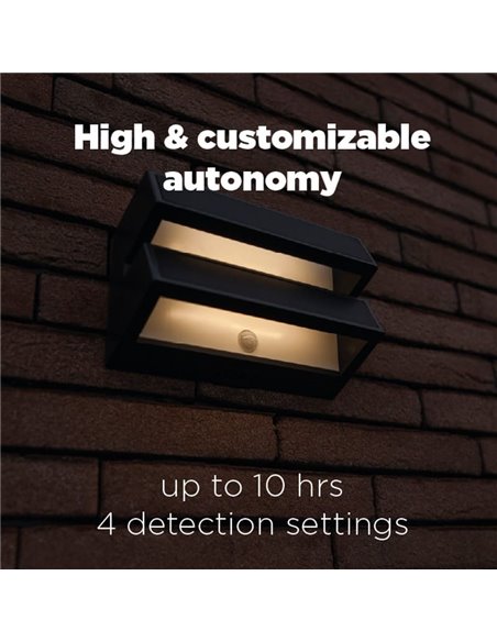 Aplique LED de pared doble con panel solar y sensor PIR, BARLO, 8,2W 950Lm, 4000K, gris oscuro
