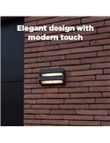Aplique LED de pared doble con panel solar y sensor PIR, BARLO, 8,2W 950Lm, 4000K, gris oscuro