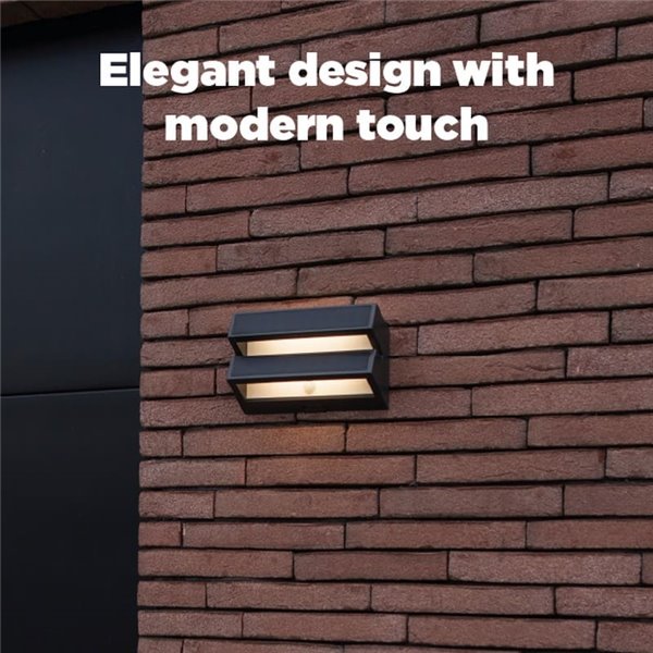 Aplique LED de parede dupla com painel solar e sensor PIR, BARLO, 8,2W 950Lm, 4000K, cinza escuro