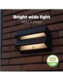 Aplique LED de pared doble con panel solar y sensor PIR, BARLO, 8,2W 950Lm, 4000K, gris oscuro