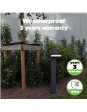 Baliza LED con panel solar ajustable y sensor PIR RUNDA, antracita, redondeo, 12W 1300Lm, 4000K