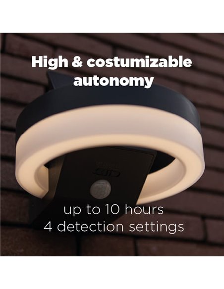 Applique murale LED avec panneau solaire orientable et capteur PIR RUNDA, 12W 1300Lm, 3000K