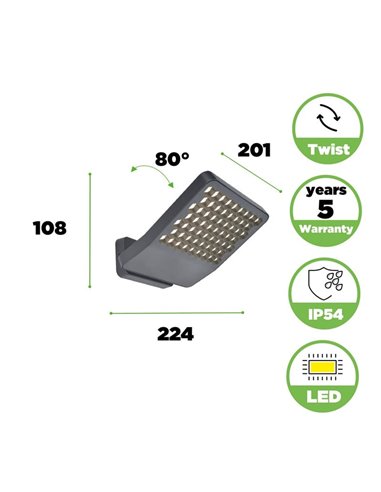 Aplique LED de aluminio en forma de panal ATLANTIS, potente 24W 3850Lm/3950Lm - 3000K/4000K 
