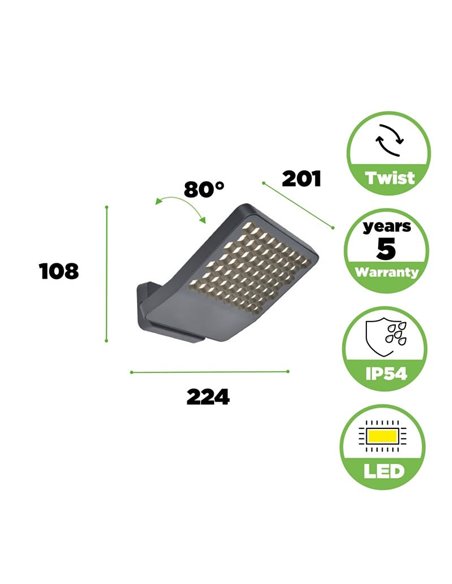 Aplique LED ATLANTIS em favo de mel em alumínio, potente 24W 3850Lm/3950Lm - 3000K/4000K