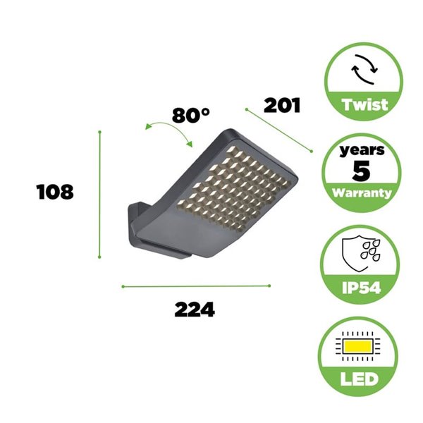 Aplique LED de aluminio en forma de panal ATLANTIS, potente 24W 3850Lm/3950Lm - 3000K/4000K 