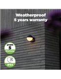 Applique murale extérieure LOOMA LED en forme de globe avec lumière rotative à 270°, 7,8 W, 1150 lm, 3000 K