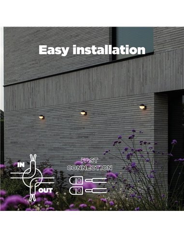 Applique murale extérieure LOOMA LED en forme de globe avec lumière rotative à 270°, 7,8 W, 1150 lm, 3000 K