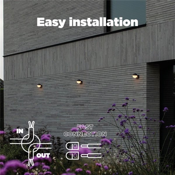 Lámpara de pared LED exterior en forma de globo LOOMA, con luz giro 270º, 7,8W 1150Lm, 3000K