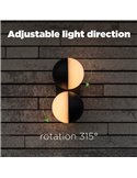Lámpara de pared LED exterior doble en forma de globo LOOMA, con luz giro 270º, 15,6W 2300Lm, 3000K