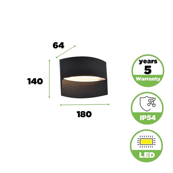 Aplique LED con luz ascendente y descendente LOTUS, 8,5W 1200Lm, 3000K