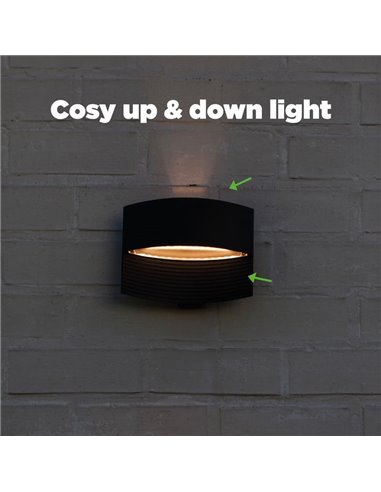 Aplique LED con luz ascendente y descendente LOTUS, 8,5W 1200Lm, 3000K