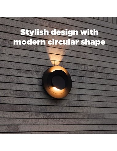 Aplique LED de exterior MOOV con 2 cabezales ajustables y un haz de luz fijo, 7,8W 550Lm, 3000K