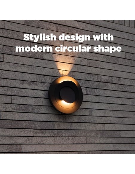 Aplique LED de exterior MOOV con 2 cabezales ajustables y un haz de luz fijo, 7,8W 550Lm, 3000K