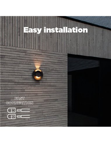 Aplique LED de exterior MOOV con 2 cabezales ajustables y un haz de luz fijo, 7,8W 550Lm, 3000K