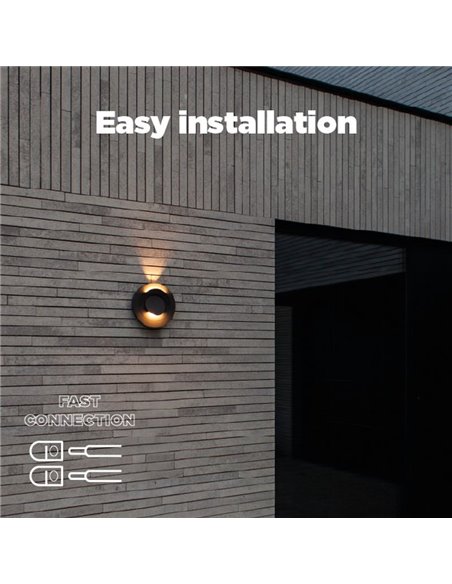 Aplique LED de exterior MOOV con 2 cabezales ajustables y un haz de luz fijo, 7,8W 550Lm, 3000K