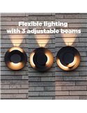 Aplique LED de exterior MOOV con 2 cabezales ajustables y un haz de luz fijo, 7,8W 550Lm, 3000K