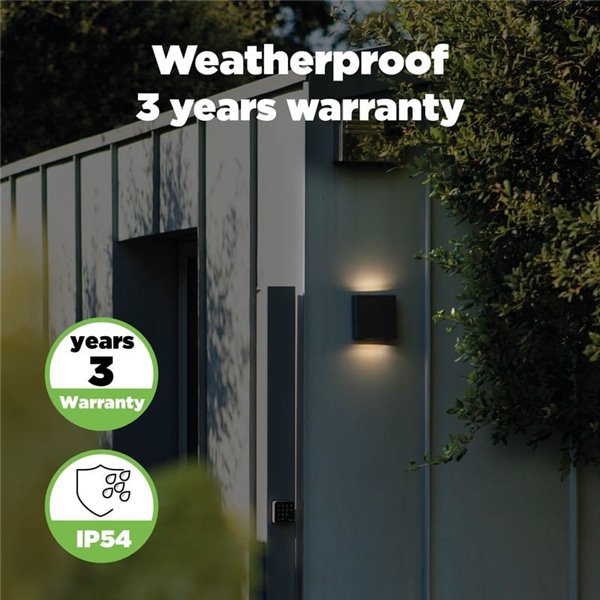 Aplique cuadrado exterior LED con luz arriba y abajo PILI, 8,5W 1310Lm, 4000K