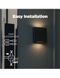 Aplique cuadrado exterior LED con luz arriba y abajo PILI, 8,5W 1310Lm, 4000K