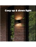 Aplique exterior LED GEMINI, con luz bidireccional, negro, 8,8W 1245Lm, 3000K