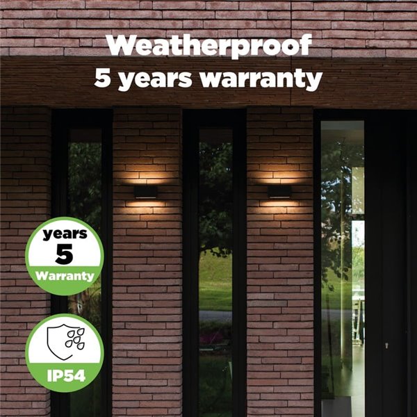 Aplique exterior LED GEMINI, con luz bidireccional, negro, 8,8W 1245Lm, 3000K