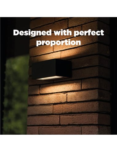 Aplique exterior LED GEMINI, con luz bidireccional, negro, 8,8W 1245Lm, 3000K