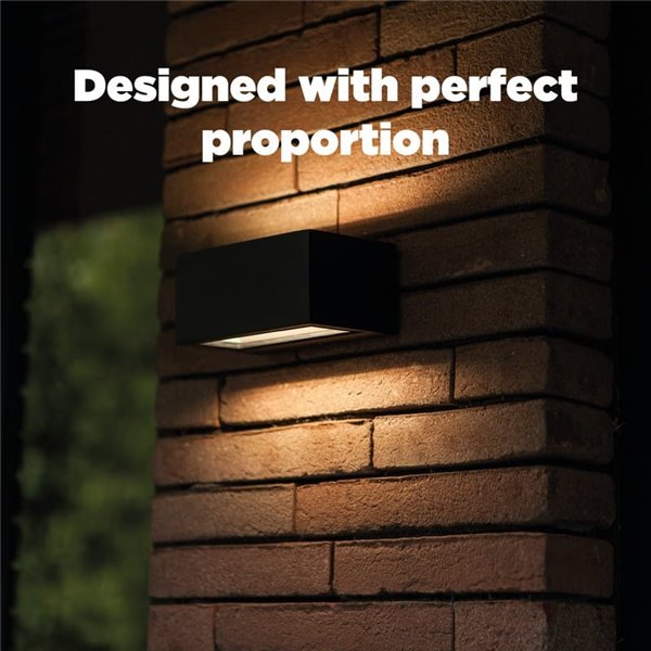 Aplique exterior LED GEMINI, con luz bidireccional, negro, 8,8W 1245Lm, 3000K