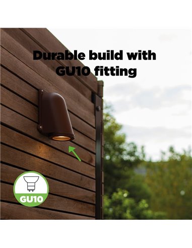 Lámpara de pared LED para exterior ANCOR, de aluminio marrón, GU10