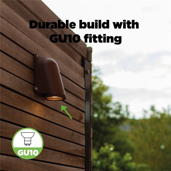 Lámpara de pared LED para exterior ANCOR, de aluminio marrón, GU10