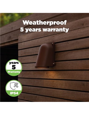 Lámpara de pared LED para exterior ANCOR, de aluminio marrón, GU10