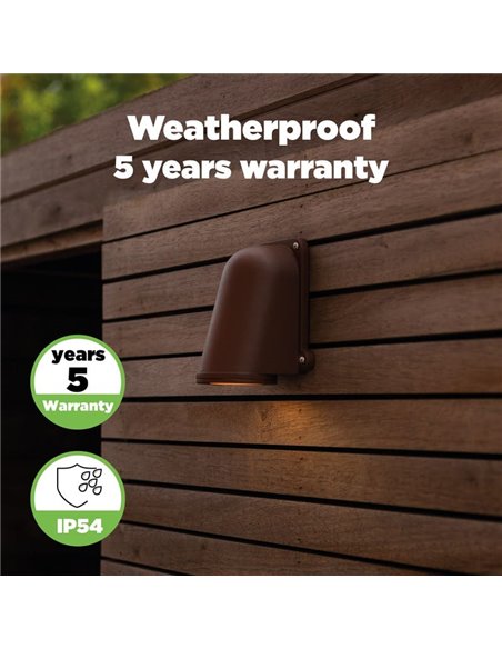 Lámpara de pared LED para exterior ANCOR, de aluminio marrón, GU10