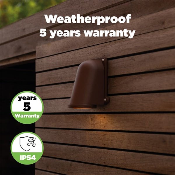 Lámpara de pared LED para exterior ANCOR, de aluminio marrón, GU10