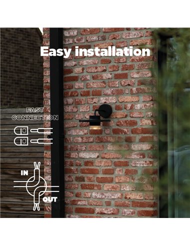 Aplique LED PLATO para exterior, em forma de um elegante chapéu preto, 7W 1170Lm, 3000K