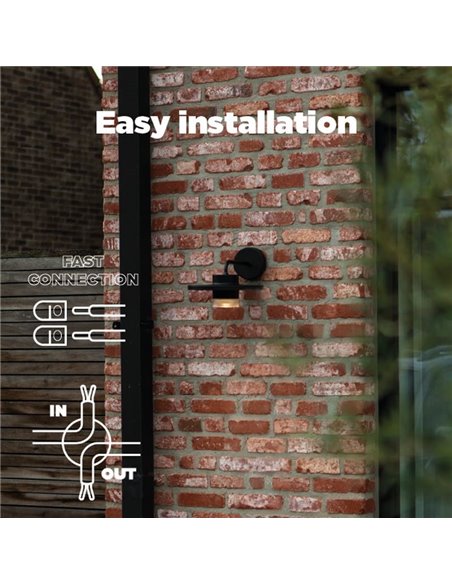 Aplique LED PLATO para exterior, em forma de um elegante chapéu preto, 7W 1170Lm, 3000K