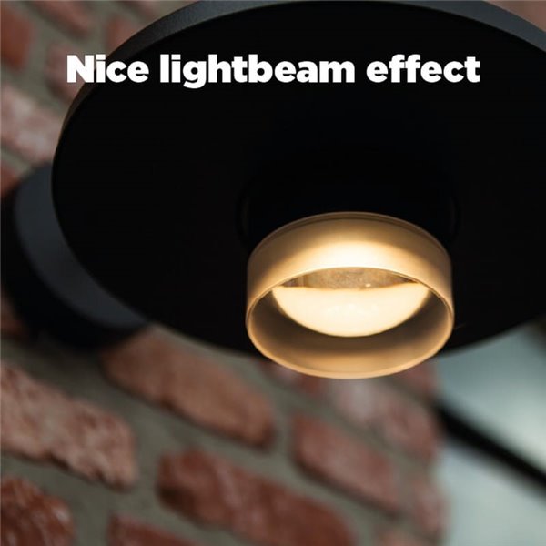 Aplique exterior LED PLATO, con forma de sombrero elegante negro, 7W 1170Lm, 3000K