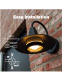 Aplique LED exterior en forma de cuello de cisne SWAN, negro E27