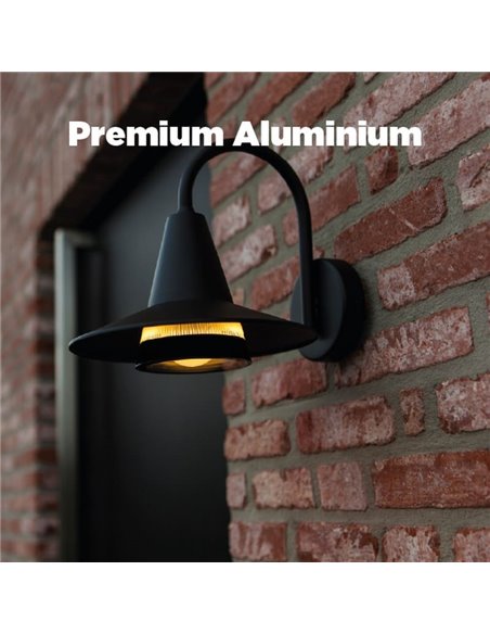 Aplique LED exterior en forma de cuello de cisne SWAN, negro E27