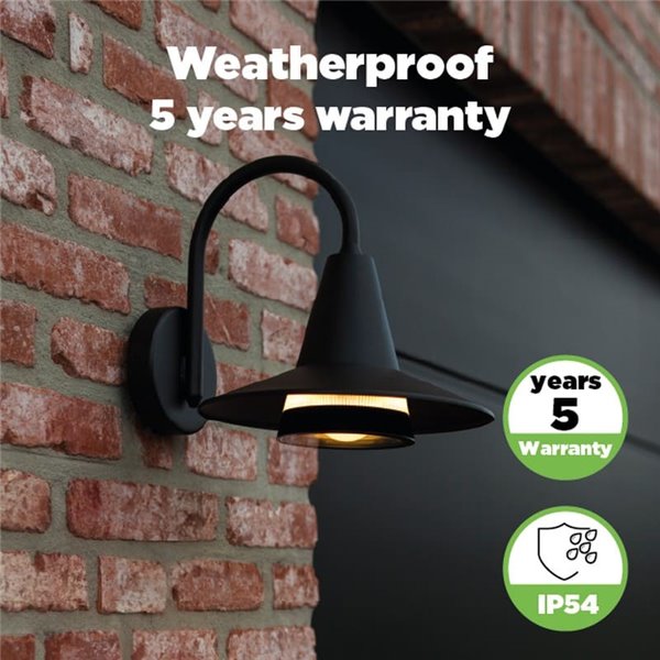 Aplique LED para exterior SWAN em forma de pescoço de ganso, preto E27