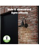 Aplique LED exterior en forma de cuello de cisne SWAN, negro E27