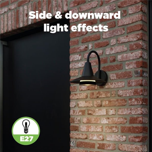 Aplique LED exterior en forma de cuello de cisne SWAN, negro E27