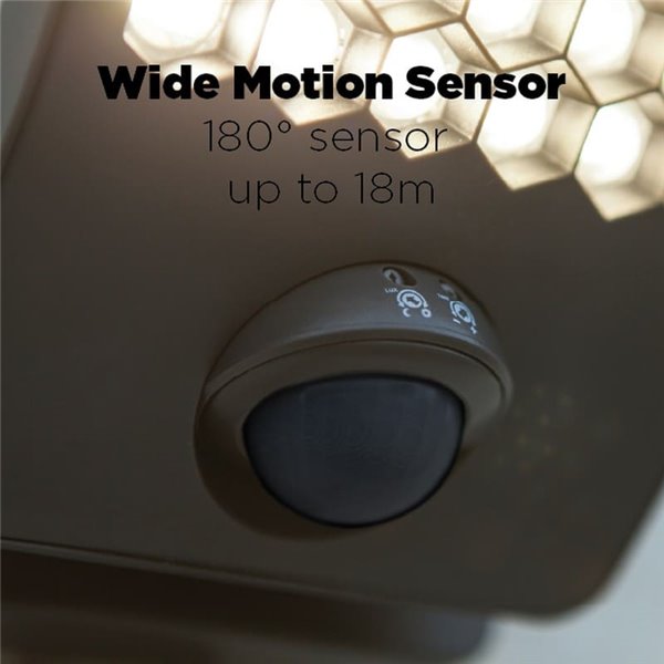 Aplique LED de aluminio con sensor de movimiento y cabezal que gira 90º ATLANTIS, 14W 2260Lm, 3000K/4000K