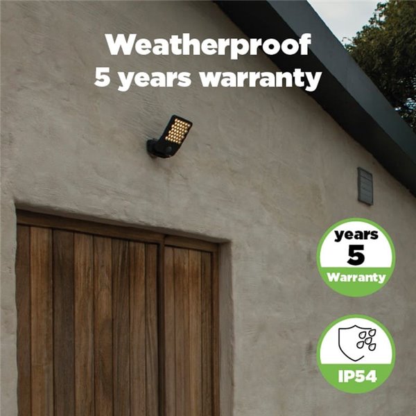 Aplique LED de aluminio con sensor de movimiento y cabezal que gira 90º ATLANTIS, 14W 2260Lm, 3000K/4000K